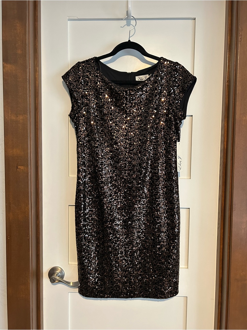 Eliza J Sequined Copper / Brown Mini Dress Size 8 New with tag